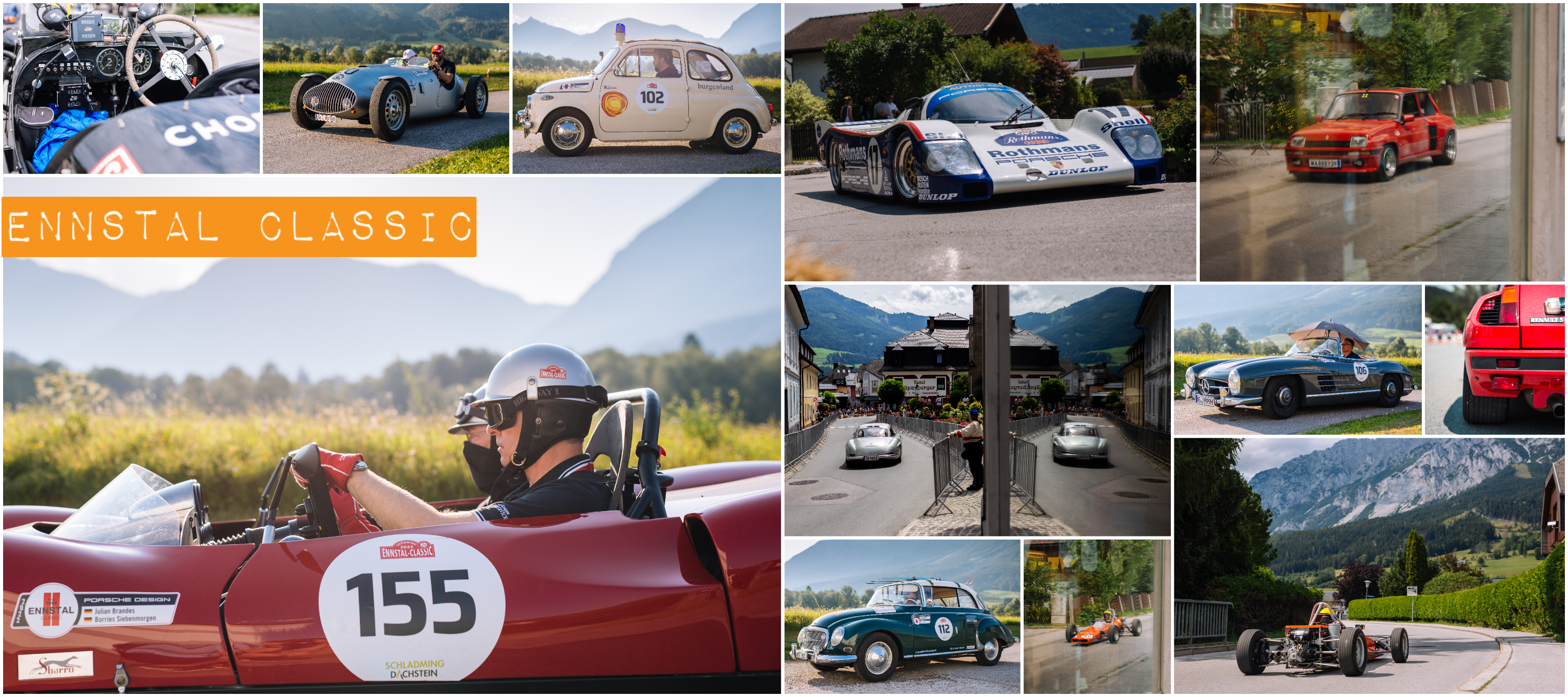 Ennstal Classic — dreiteilige Instagram-Collage